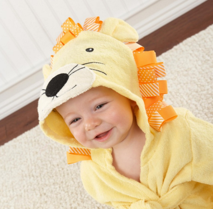 Cuddle Up in Style Cartoon Cute Animal Modeling Baby Bath Towels Luxurious Cotton Children Bathrobes with Baby Hood Perfect for Cozy Bath time Moments