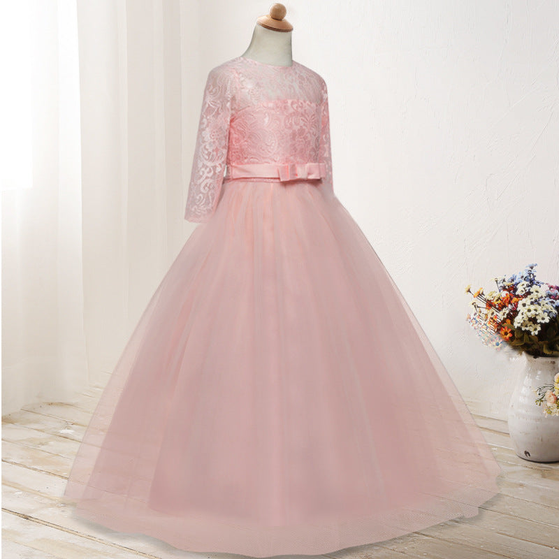 Princess Flower Girl Dress Long-Sleeve Wedding Dress for Children Perfect for Little Princesses