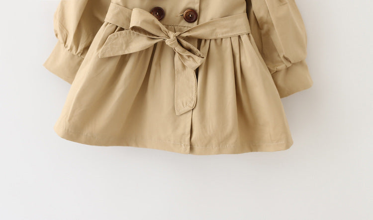 Timeless Elegance Double Breasted Button Trench Coat Skirt with Belt Detailing