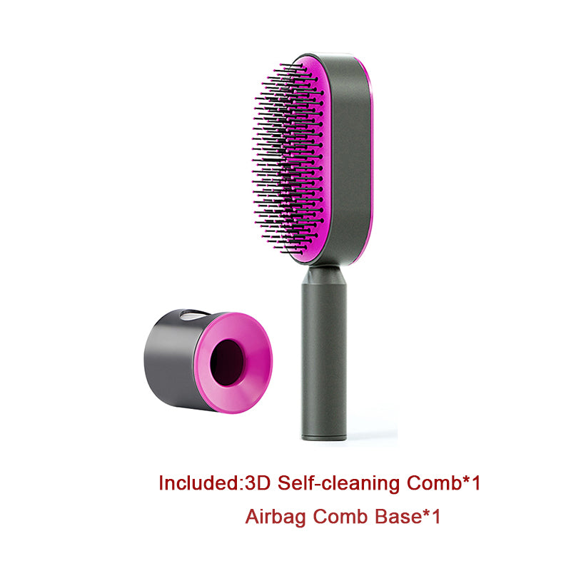 One-key Cleaning Hair Loss Airbag Massage Scalp Comb Anti-Static Hairbrush Self Cleaning Hair Brush For Women