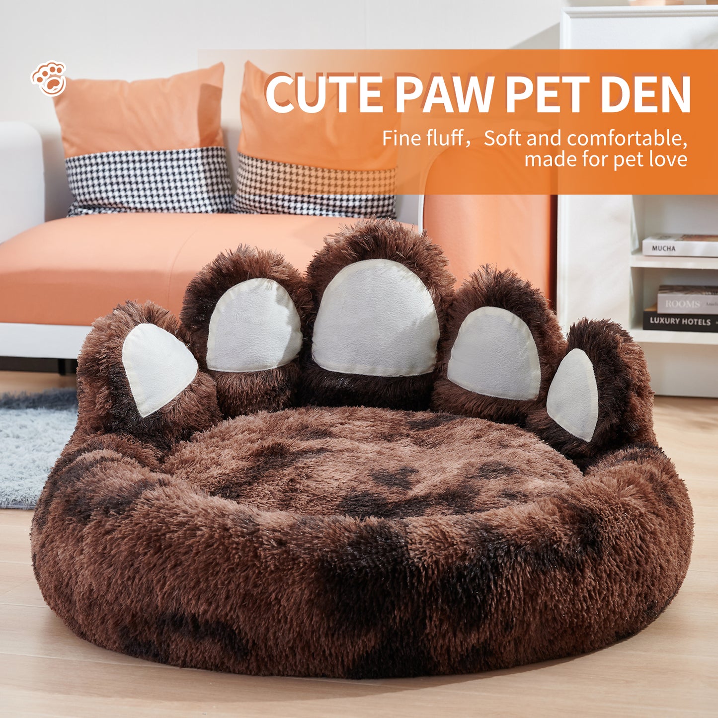 Bear Paw Haven Thickened Warm Kennel for Cozy Pets Teddy Kennel with Removable Washable Mat for Deep Sleeping and Ultimate Warmth