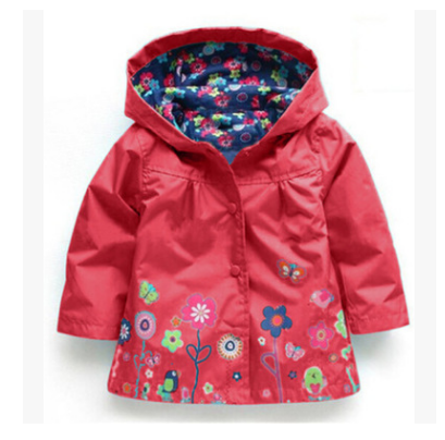 Chic Rain Protection Girls Cute Flowers Hooded Jacket A Stylish Choice for Children