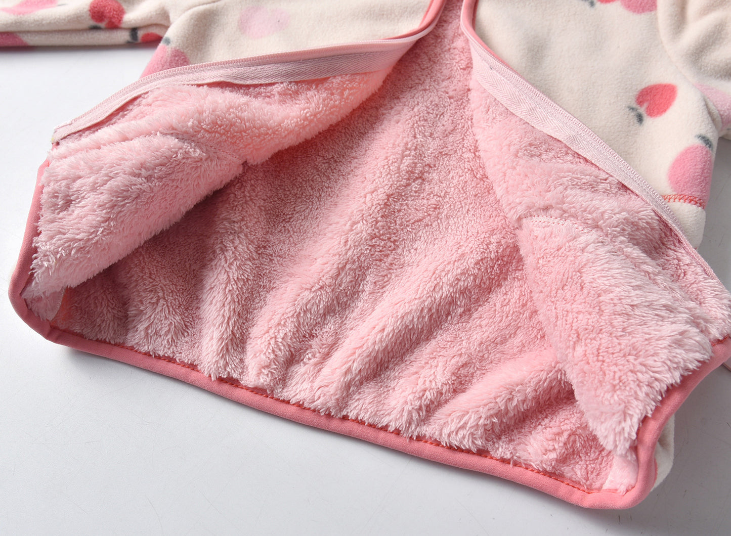 Cozy in Pink Baby Polar Fleece Jacket with Stand Collar and Plus Fleece Lining for Children