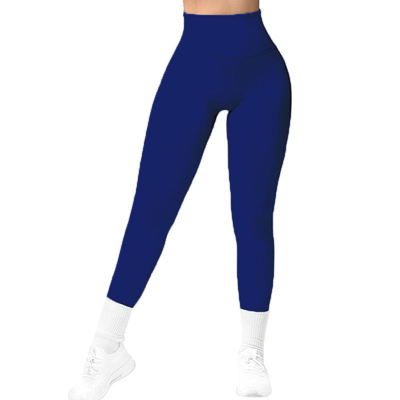 Seamless Sculpt High Waist Threaded Knitted Leggings for Women Fitness and Running