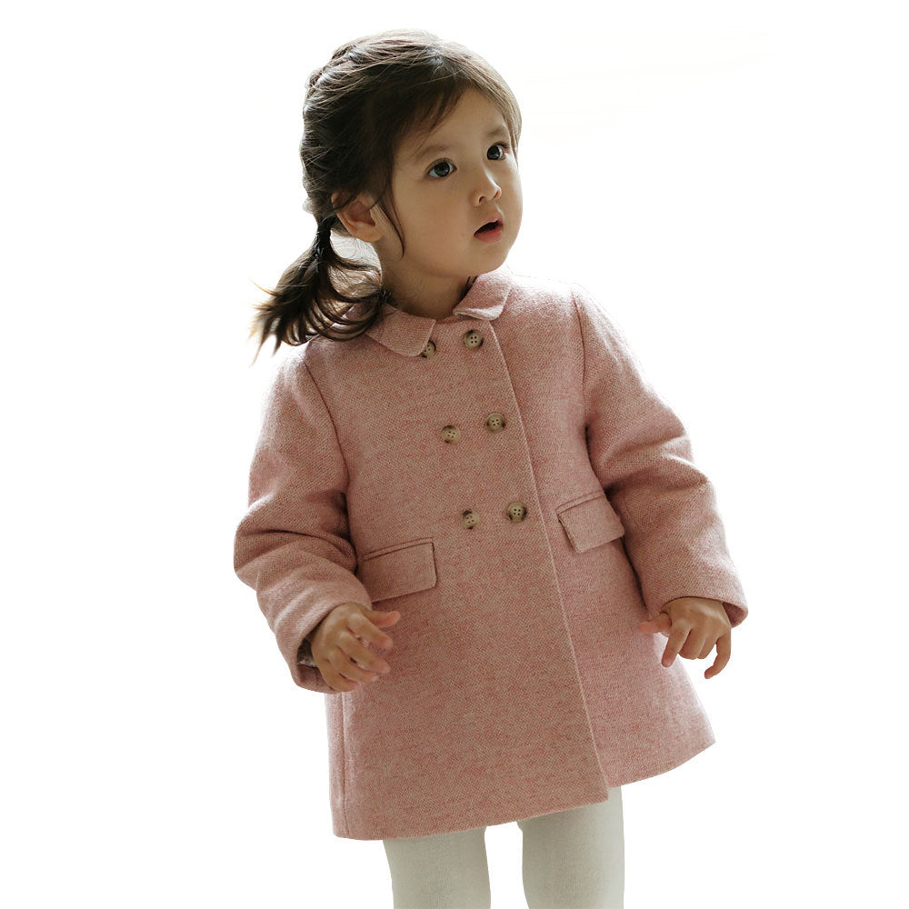 Elevate Their Style Girls High Definition Warm Woolen Coat Perfect for Keeping Cozy and Stylish Through the Chill