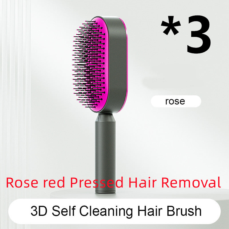 One-key Cleaning Hair Loss Airbag Massage Scalp Comb Anti-Static Hairbrush Self Cleaning Hair Brush For Women