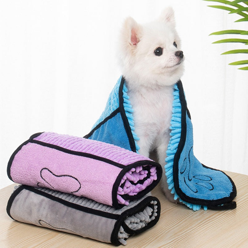 Quick-Drying Microfiber Dog Bathrobe and Towel`