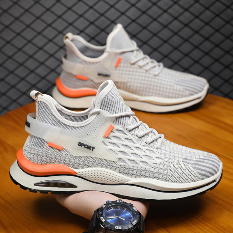 Plaid Mesh Sneakers Men Lightweight and Breathable Casual Sports Shoes