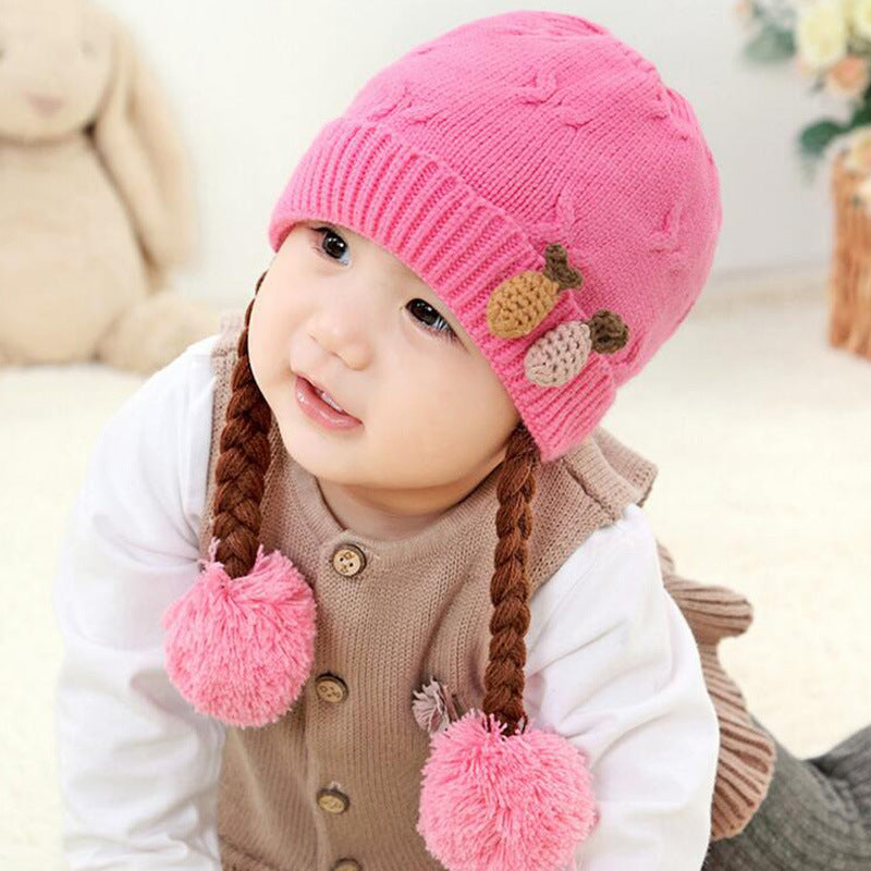 Cozy Chic Girls Braid Hat Stylish and Warm Woolen Headwear