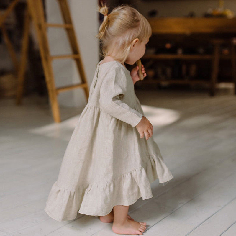 Autumn Elegance Discover New Girls Cotton Linen Dresses for a Chic Seasonal Wardrobe Upgrade