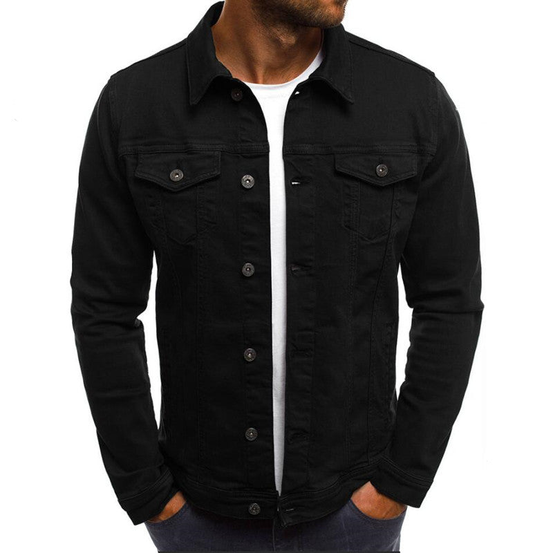 Men's Denim Button Shirt Jacket - Casual Fashion Top