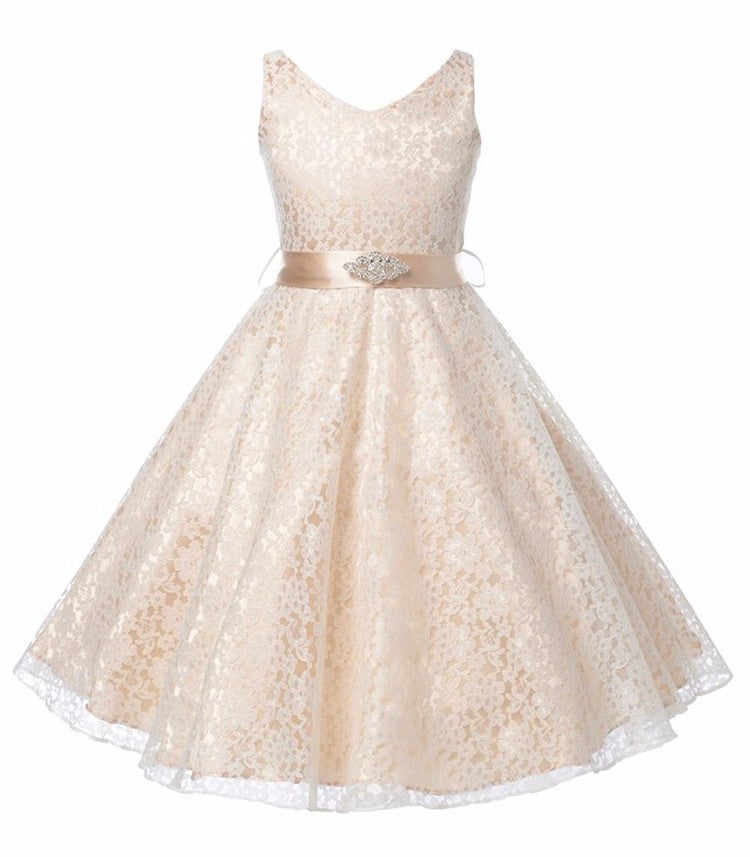 Whimsical Elegance Kids Girls Lace Dress a Charming Costume for Young Fashionistas