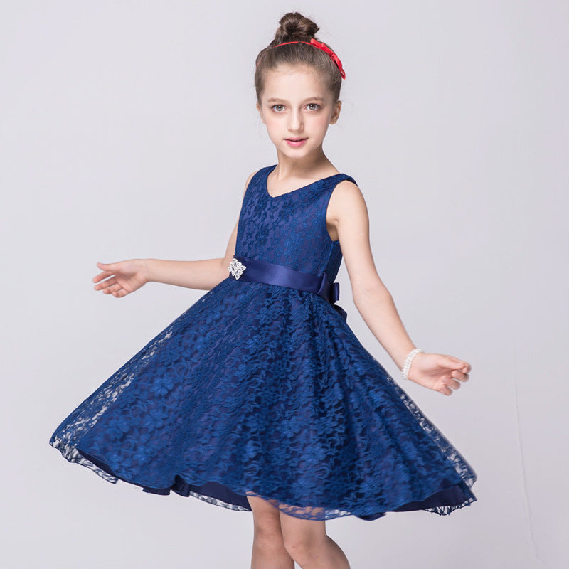 Whimsical Elegance Kids Girls Lace Dress a Charming Costume for Young Fashionistas