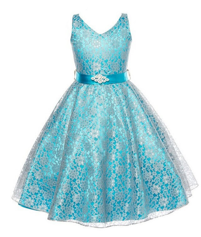 Whimsical Elegance Kids Girls Lace Dress a Charming Costume for Young Fashionistas