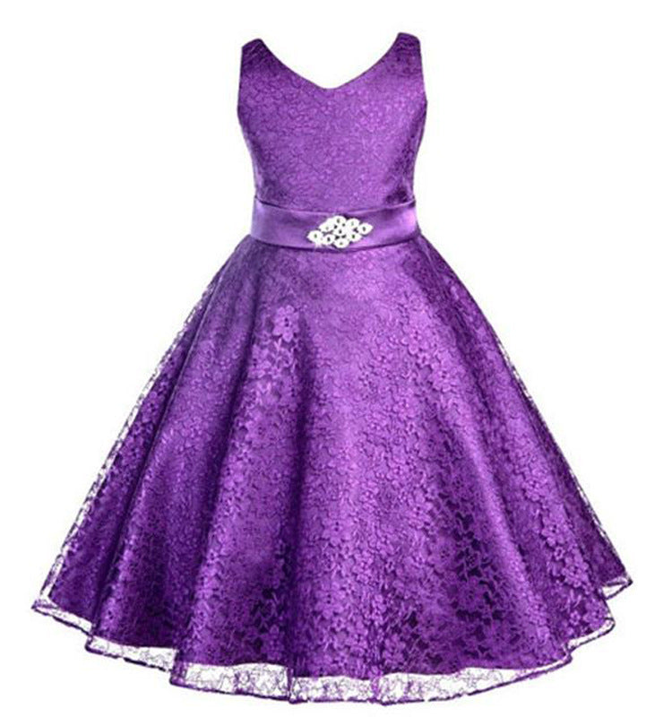 Whimsical Elegance Kids Girls Lace Dress a Charming Costume for Young Fashionistas