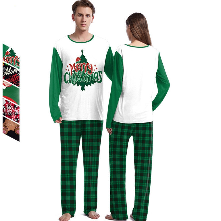 Cozy Christmas Couple Pajama Set Long Sleeve Round Neck Sweatpants for Comfortable Holiday Evenings