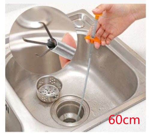 Efficient Drain Cleaning 60CM Sewer Dredger Spring Pipe Dredging Tool Essential Household Kitchen Gadget for Unclogging Drains