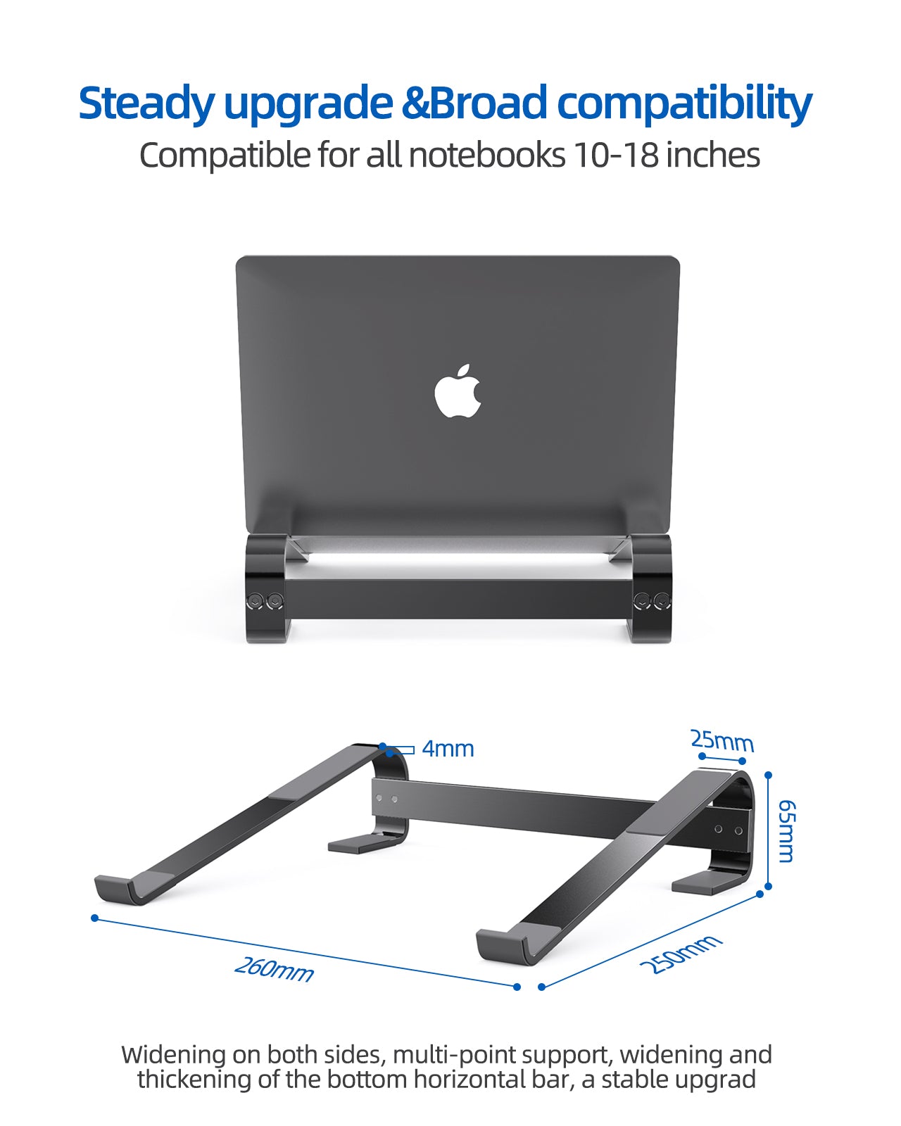 Removable Laptop Rise Laptop Stand Aluminium Portable Ventilated Detachable Ergonomic Laptop Holder