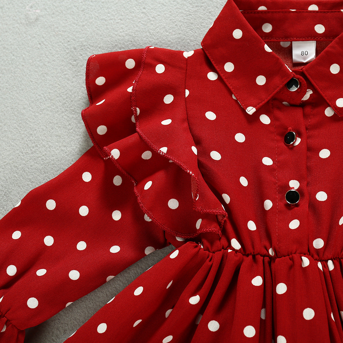 Princess Perfection New Western Style Polka Dot Long Sleeved Chiffon Dress for Girls