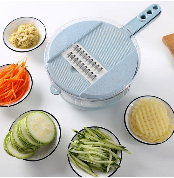 Mandoline Slicer and Vegetable Cutter with Strainer 8-in-1