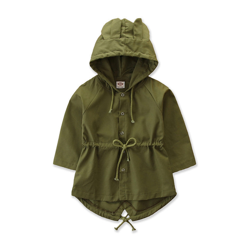 Cute and Cozy Ins Children Bunny Ears Trench Coat for Stylish Little Ones