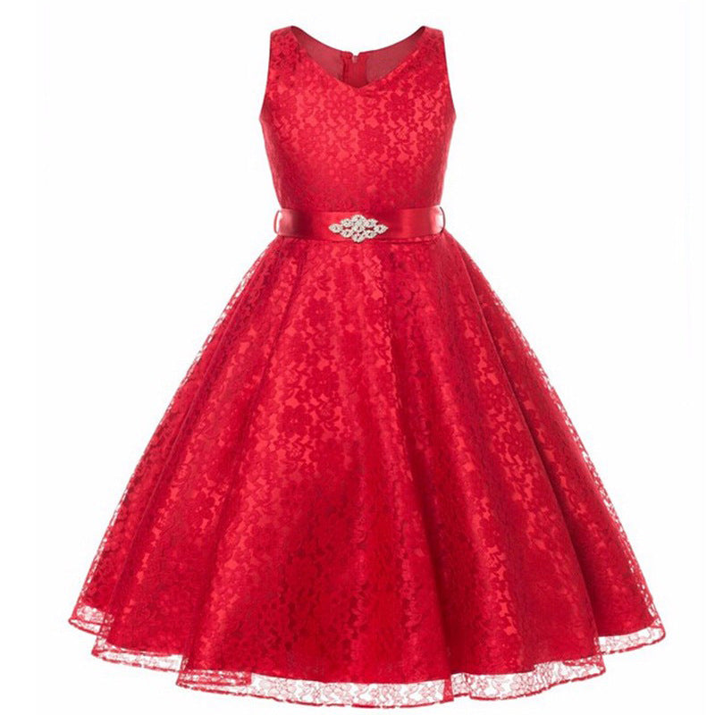 Whimsical Elegance Kids Girls Lace Dress a Charming Costume for Young Fashionistas