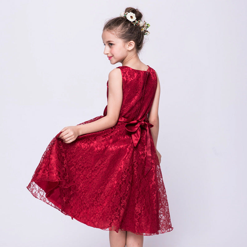 Whimsical Elegance Kids Girls Lace Dress a Charming Costume for Young Fashionistas