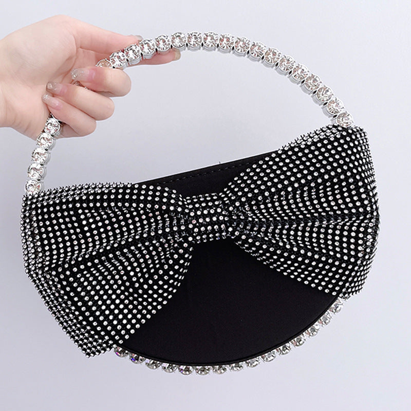 Dazzle and Delight Carry Elegance Everywhere with Our Bowknot Diamond Round Acrylic Handbag