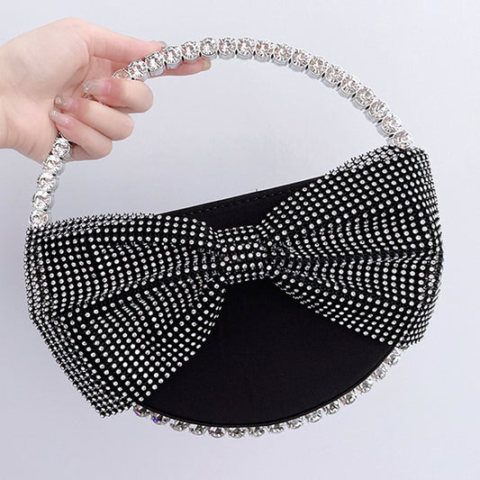 Dazzle and Delight Carry Elegance Everywhere with Our Bowknot Diamond Round Acrylic Handbag