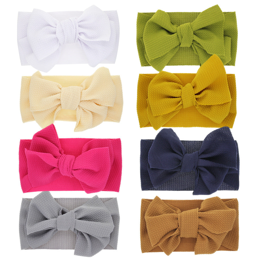 Adorable Elegance Newborn Baby Solid Colored Bow Headband for Timeless Cuteness