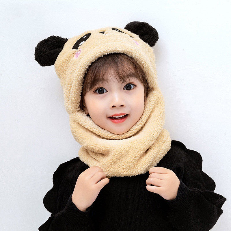 Adorable Winter Essentials Panda Head Hat with Ear Protection Perfect One Piece Baby Hat for Boys and Girls