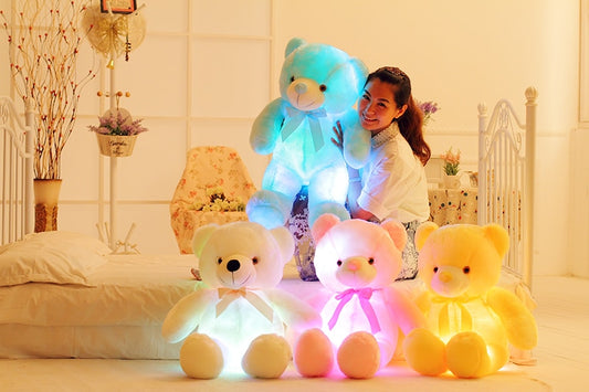 Magical LED Teddy Bear Colorful Glowing Stuffed Animal Pillow A Perfect Christmas Gift for Kids