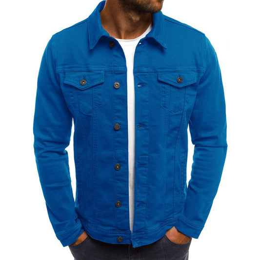 Men's Denim Button Shirt Jacket - Casual Fashion Top