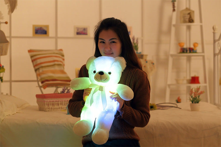 Magical LED Teddy Bear Colorful Glowing Stuffed Animal Pillow A Perfect Christmas Gift for Kids