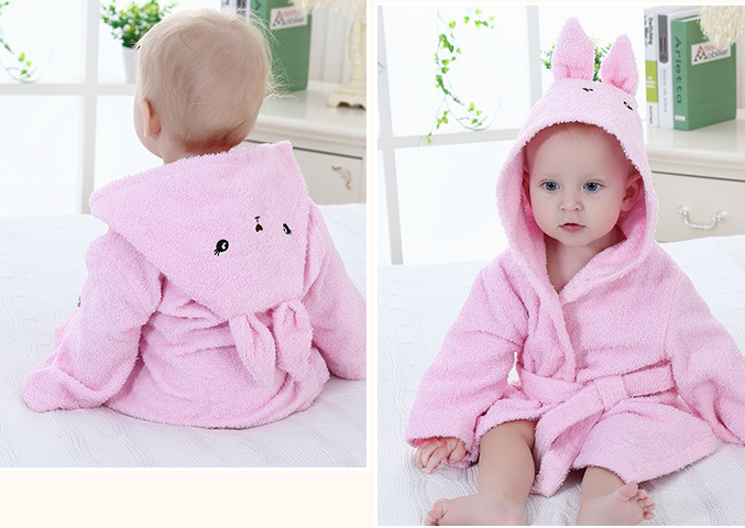 Cuddle Up in Style Cartoon Cute Animal Modeling Baby Bath Towels Luxurious Cotton Children Bathrobes with Baby Hood Perfect for Cozy Bath time Moments