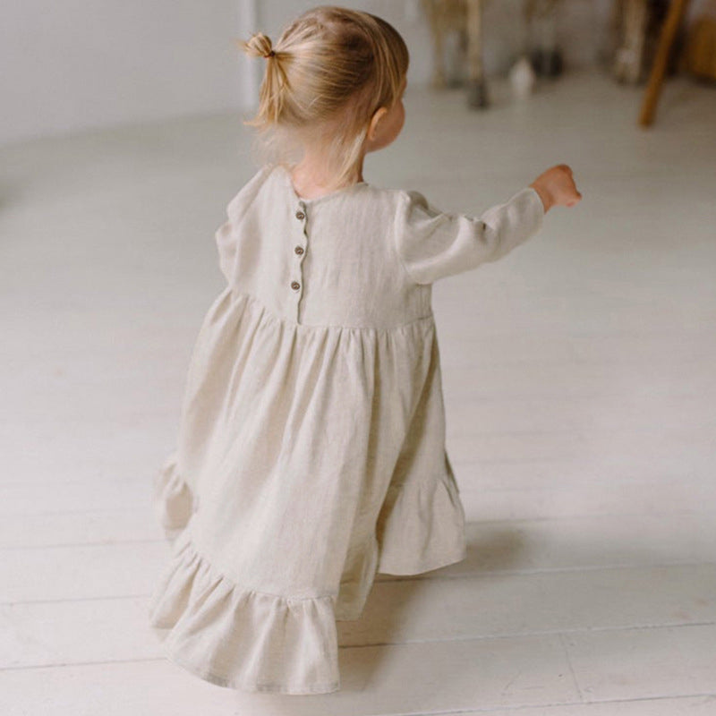 Autumn Elegance Discover New Girls Cotton Linen Dresses for a Chic Seasonal Wardrobe Upgrade