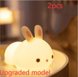 Magical New Year Gift Rabbit Silicone Lamp with Pat Feeding Creative Night Light Design Ideal for Children Toys