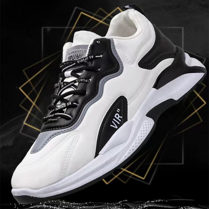 Classic Style Black and White Sneakers for Men Lightweight and Breathable for Outdoor Activities