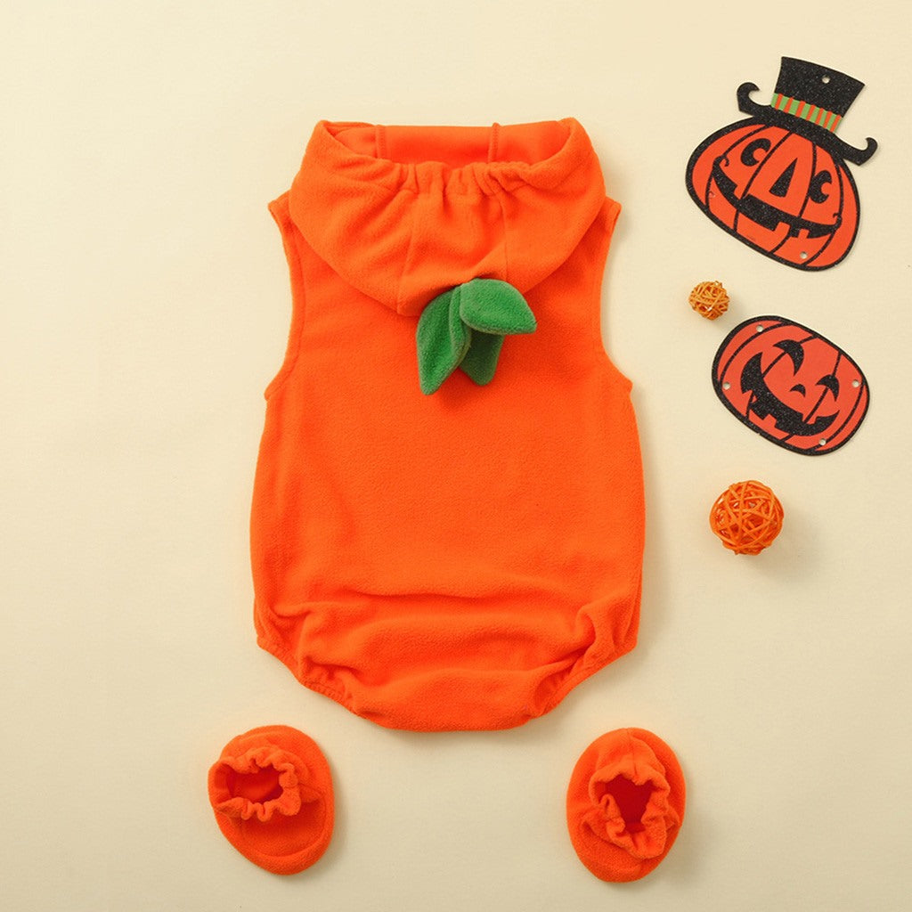 Pumpkin Perfection Baby Cosclothes Halloween Costume Fashionable and Fun Pumpkin Cosplay Jumpsuit for Halloween Festivities