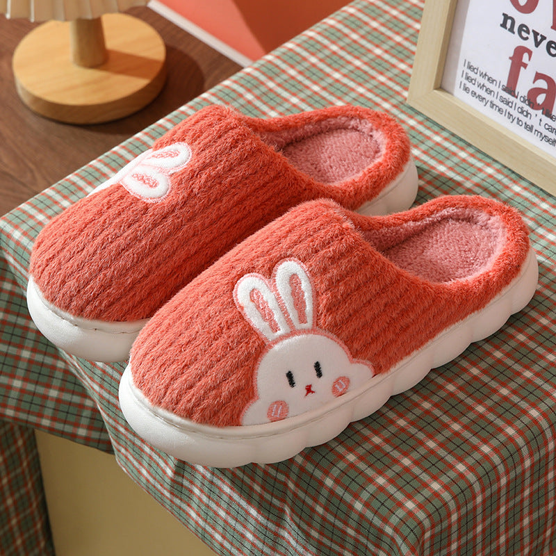 Cozy and Adorable Cute Rabbit Striped Indoor Slippers for Women Warm and Non Slip