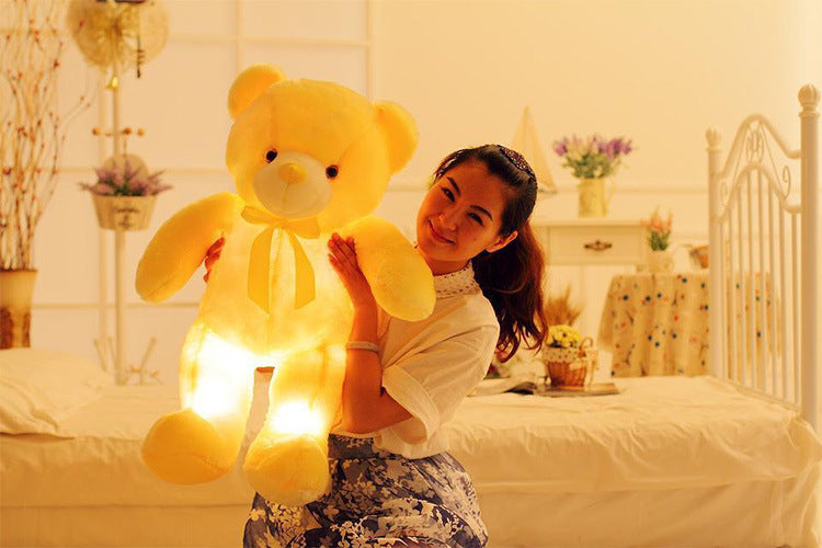 Magical LED Teddy Bear Colorful Glowing Stuffed Animal Pillow A Perfect Christmas Gift for Kids