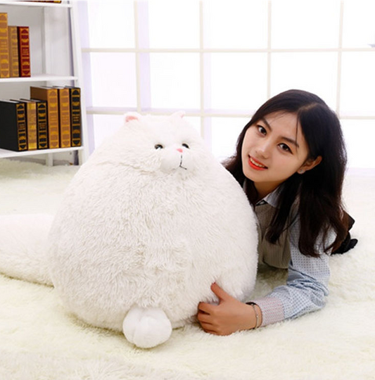 Adorable White Persian Cat Stuffed Toy Perfect for Cuddles and Playtime