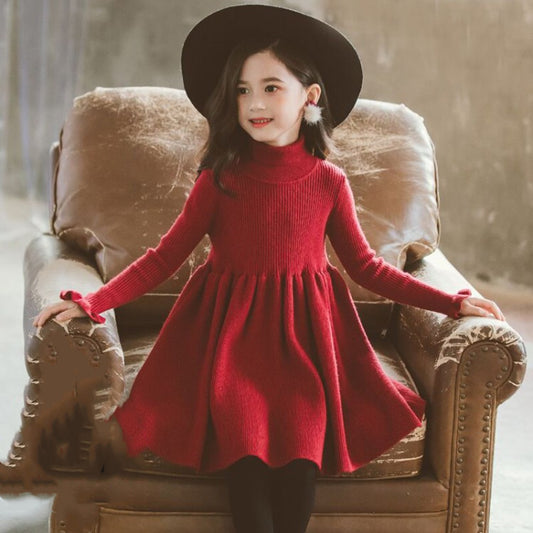 Chic Sophistication Big Kids Knit Dresses for Girls Stylish Comfort for Every Occasion