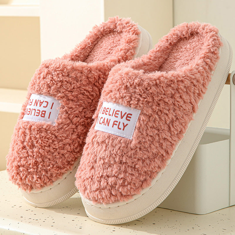 Winter Warm Thick Sole Slippers: Indoor and Outdoor Fluffy Shoes