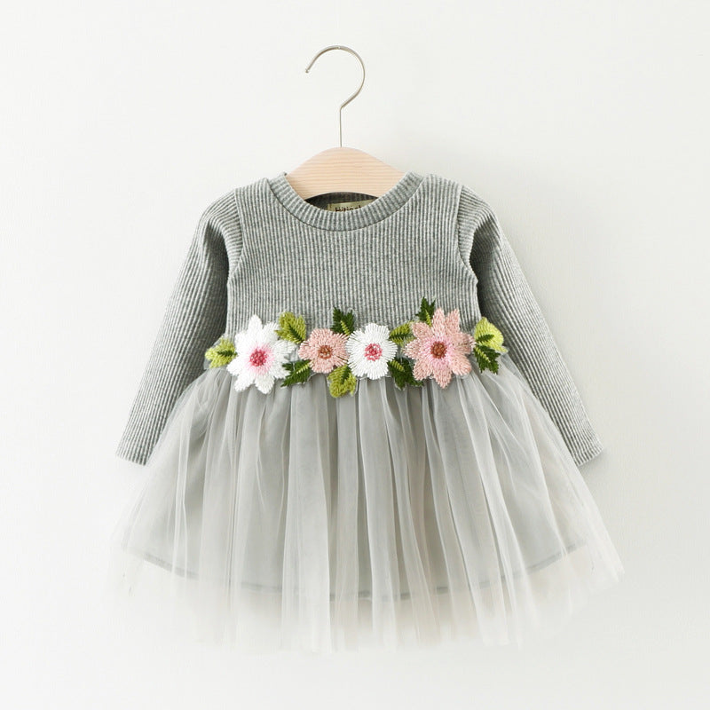 Exquisite Elegance A031 Fall Collection Princess Dress with Waist Flowers  Irresistible Baby Skirt for the Season