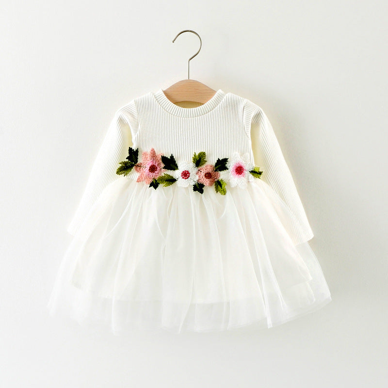 Exquisite Elegance A031 Fall Collection Princess Dress with Waist Flowers  Irresistible Baby Skirt for the Season