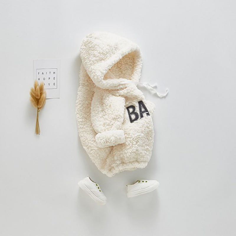 Indulge in Cozy Cuteness Your Baby Alphabet Inspired Hooded Romper Robe for Snuggly Style