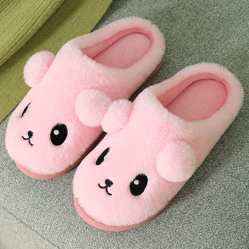 Winter Cartoon Cotton Slippers for Women - Warm and Non-Slip