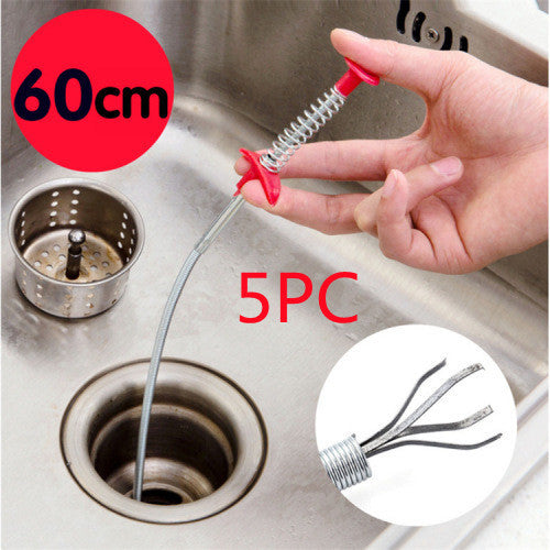 Efficient Drain Cleaning 60CM Sewer Dredger Spring Pipe Dredging Tool Essential Household Kitchen Gadget for Unclogging Drains