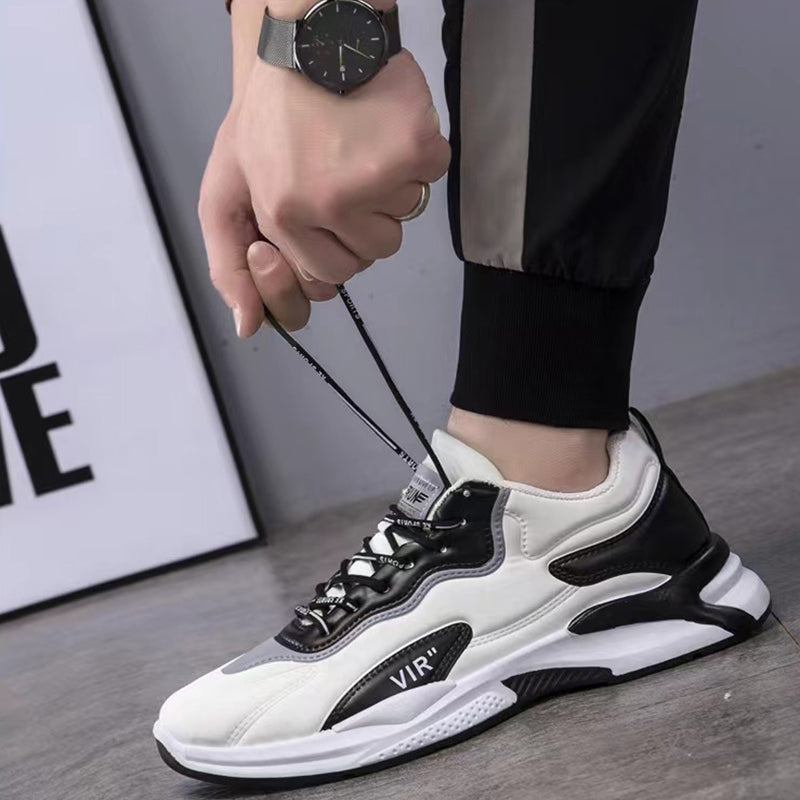 Classic Style Black and White Sneakers for Men Lightweight and Breathable for Outdoor Activities